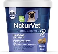 Vista 8 de NaturVet - No Scoot para perros - 120 masticables suaves - Plus calabaza - Apoya la función saludable de las glándulas anales y los intestinos