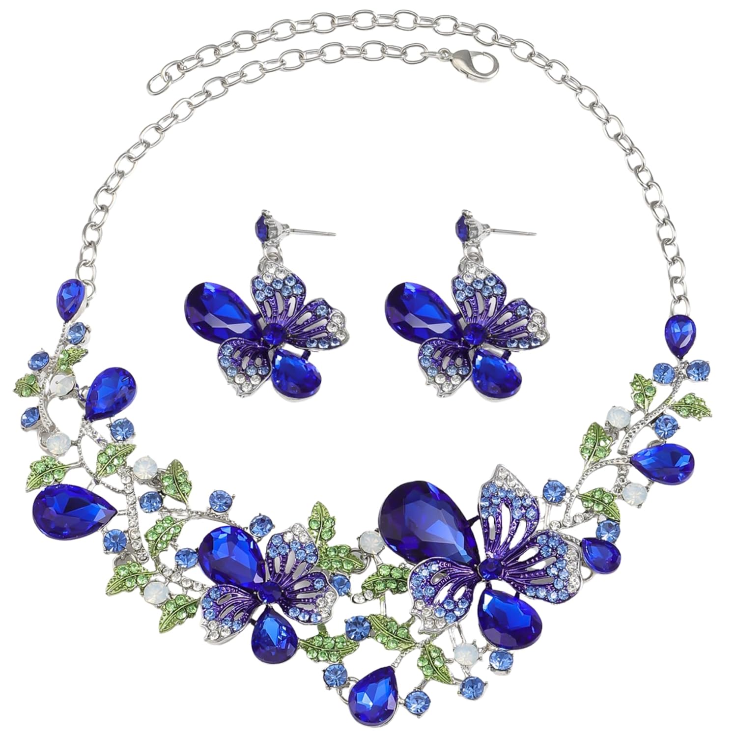 Gehney JN13: Fancy Shining New Model American Diamond Kundan Gemstones Choker Bridal Wedding Fashion Necklace Chain and Earrings Jewellery Set for Women, Traditional Jewelry for Girls