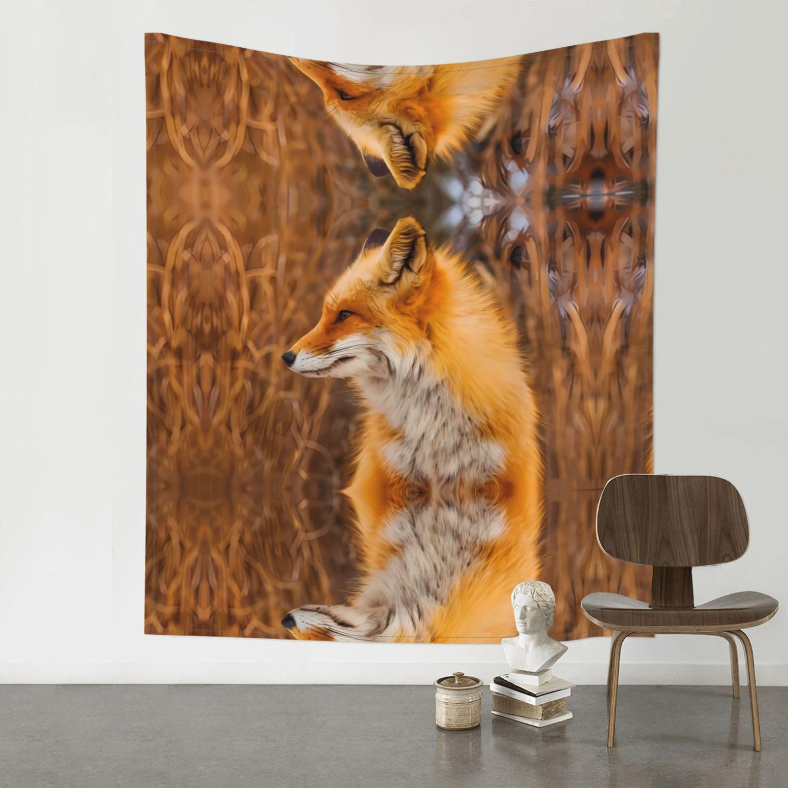 WHJSHOP Fox Prints 60x51in Wall Tapestry Boho Throw – Durable Polyester Home Decor Dorm Room Beach Blanket
