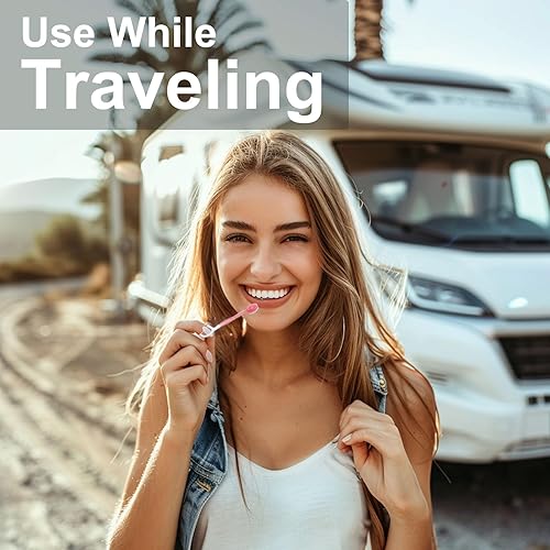 Miniatura 7 de Paquete de 70 mini cepillos de dientes desechables 5 en 1 cepillo de dientes portátil prepegado de viaje con pasta de dientes, raspador de lengua,