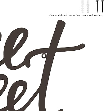 Lavish Home Home Decor Wall Sign - Home Sweet Home Decorative 3D Word Art Wall Decor - Modern Rustic or Vintage Farmhouse Style (Dark Brown)