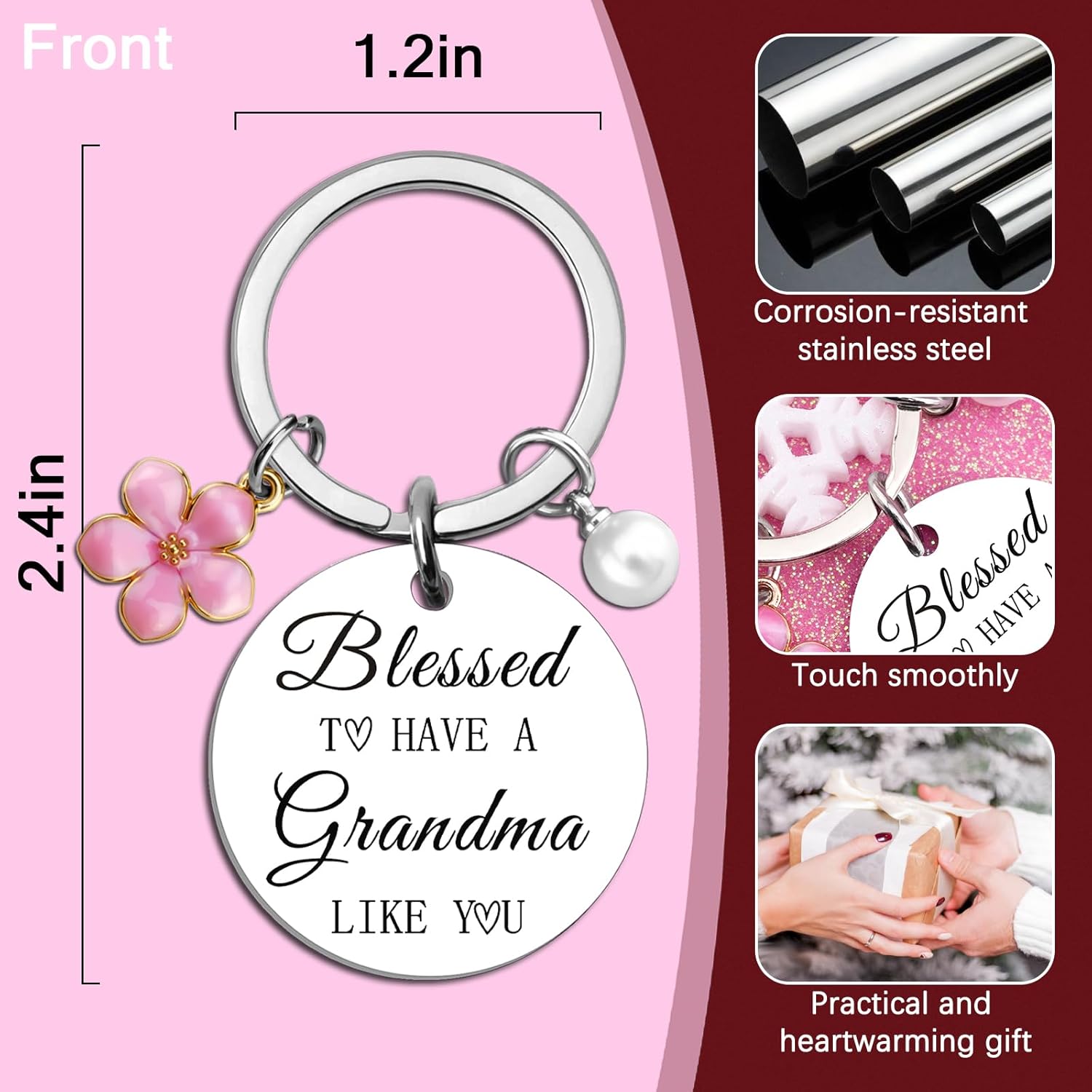 Grandma Keychain Grandma Gifts From Grandkids Grandmas Birthday Gifts for Grandmas Accessories Best Grandmother Christmas Gift - Image 6