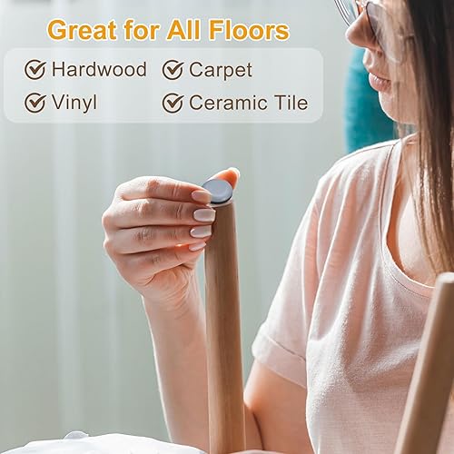 Miniatura 5 de uxcell Protectores de suelo para patas de silla, 24 piezas de 58 pulgadas  Deslizadores redondos de PTFE para muebles, almohadillas para muebles de