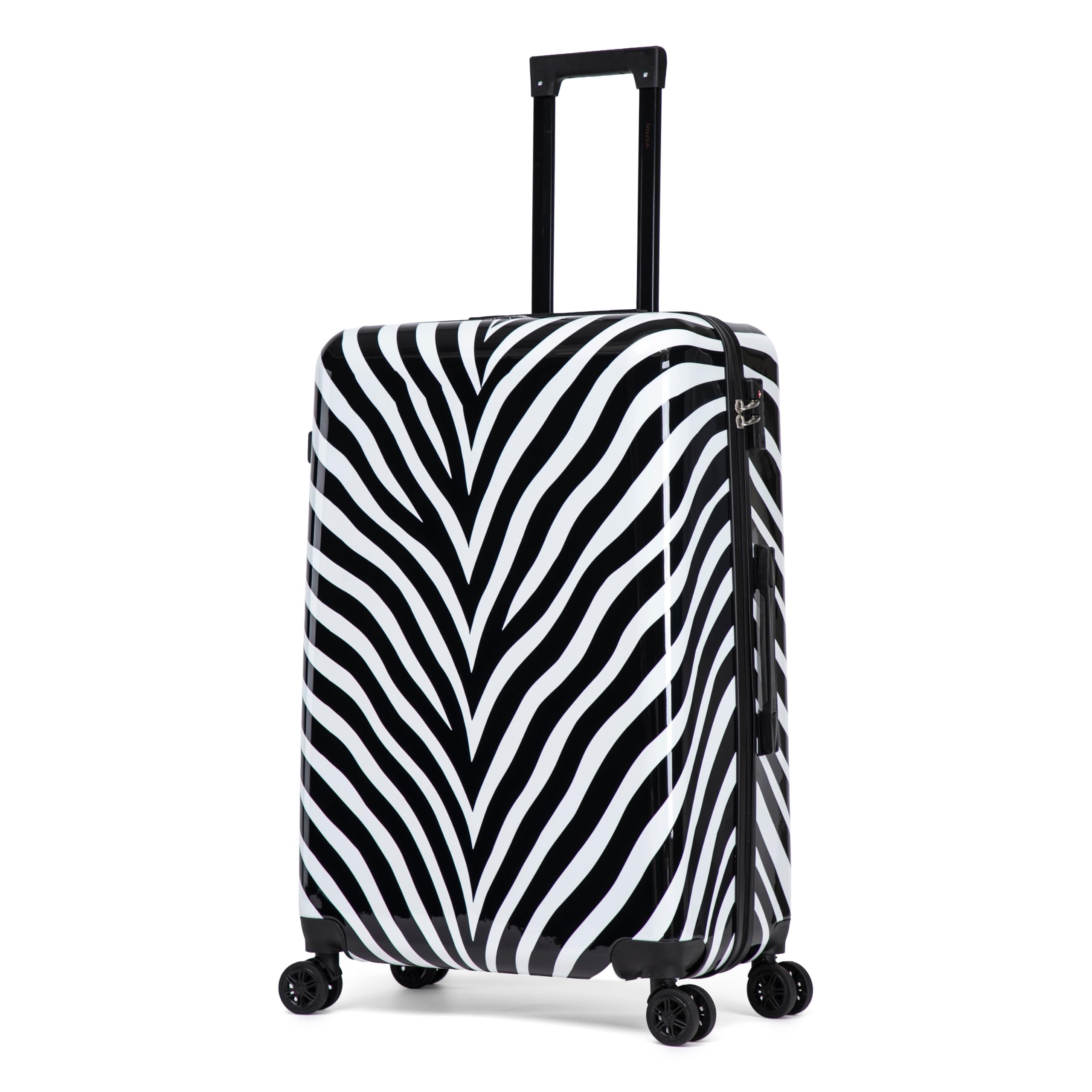 InUSA Zebra Print 28-Inch Hardside Spinner Luggage Lightweight &amp; TSA Lock