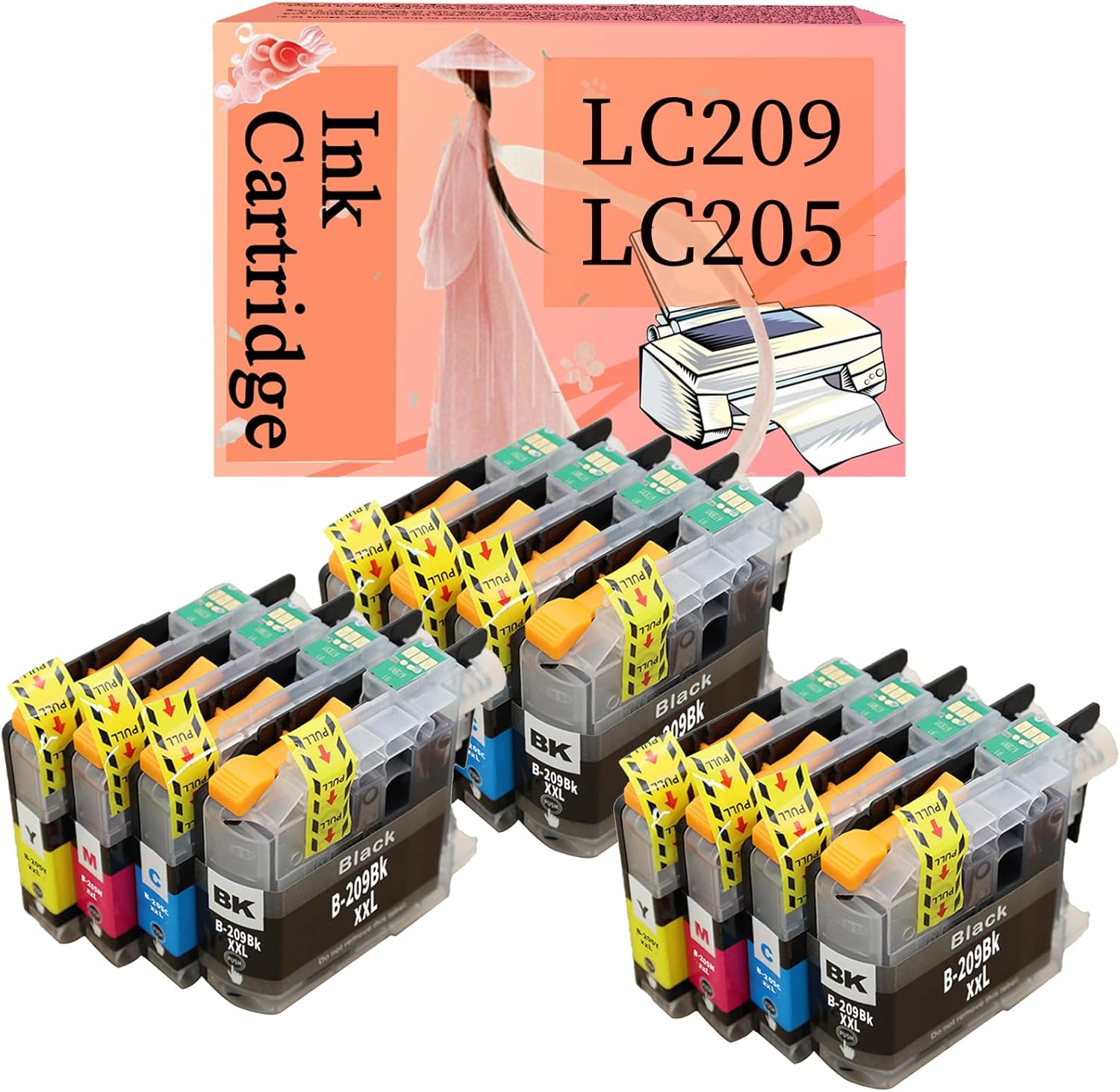 Amazon.com: AOKLEY for Brother 209 205 LC209 LC205 Ink-Cartridge ...
