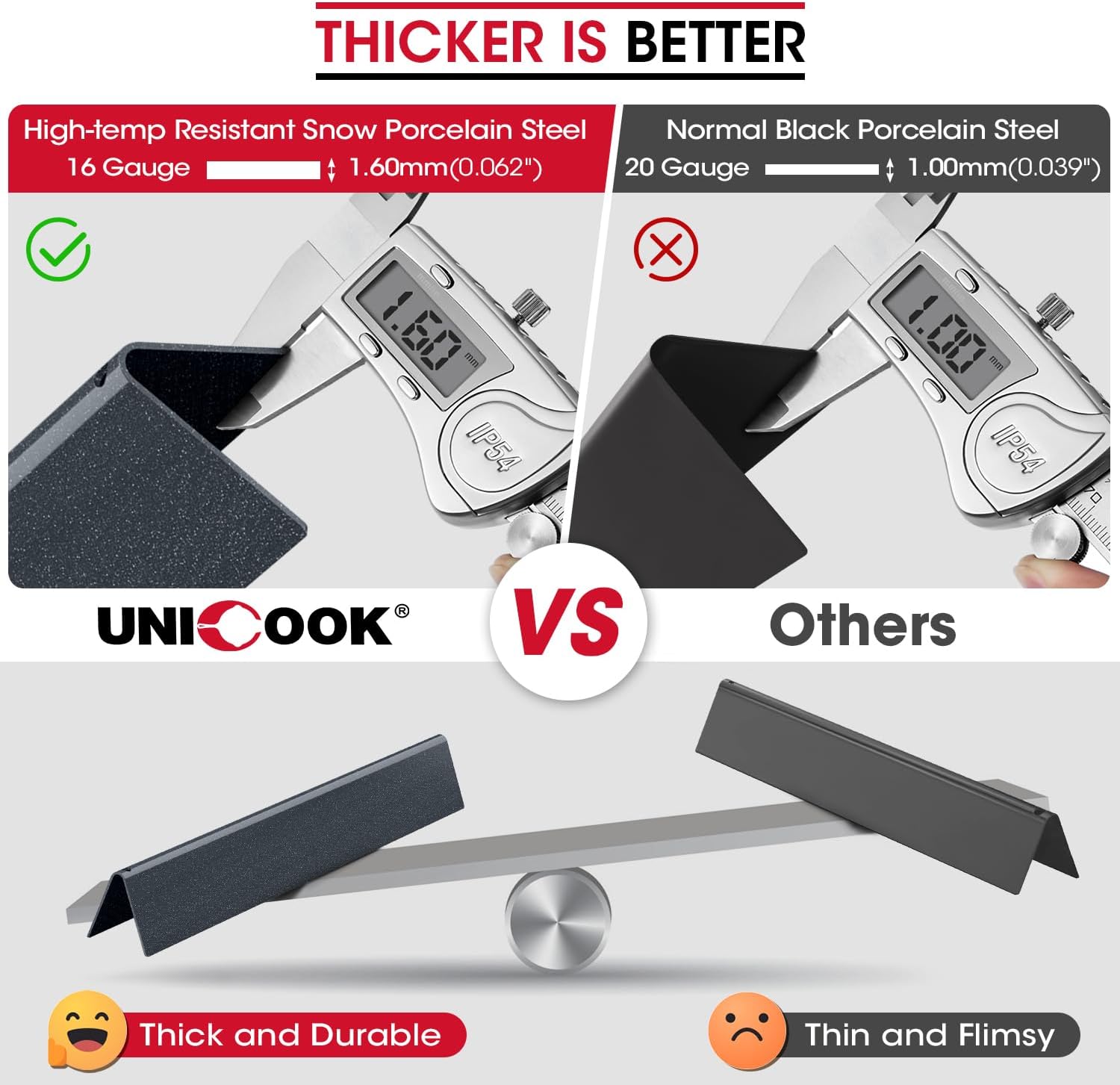 Unicook 7620 Flavorizer Bars for Weber Genesis 300 Series, E-310 E-330 Grills with Front Control(2011-2016), 17.5 Inch Porcelain Steel Flavor Bars, Grill Burner Cover Replacement Parts