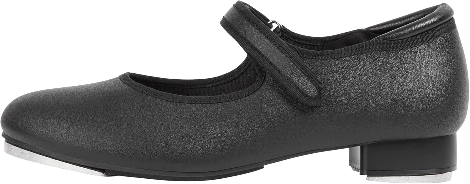 Linodes PU Leather Easy Strap Tap Shoe Dance Shoes for Women and Men's Mary Jane Dance Flat