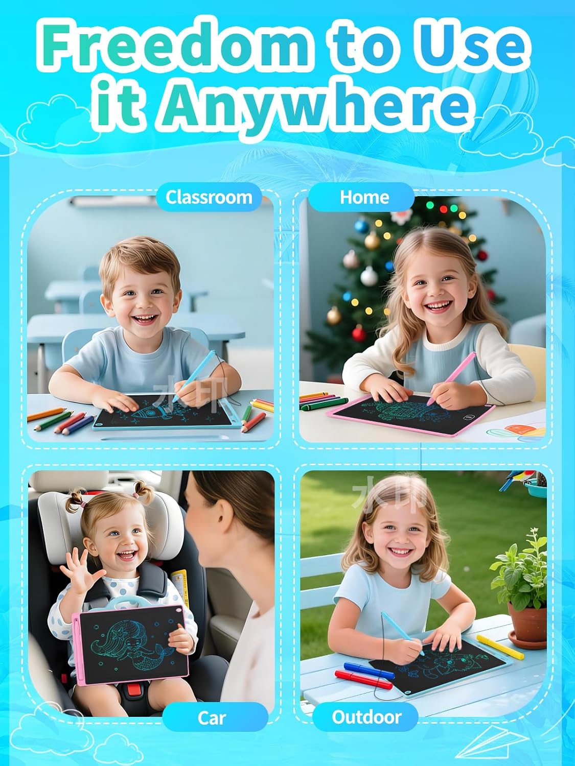 [Shatterproof] LCD Writing Tablet for Kids, 8.5'' Colorful Drawing Tablet, Toddler Drawing Pads, Educational Learning Toys for Ages 3 4 5 6 7 8, Christmas Birthday Gifts for Girls & Boys (8 Pack) - Image 6