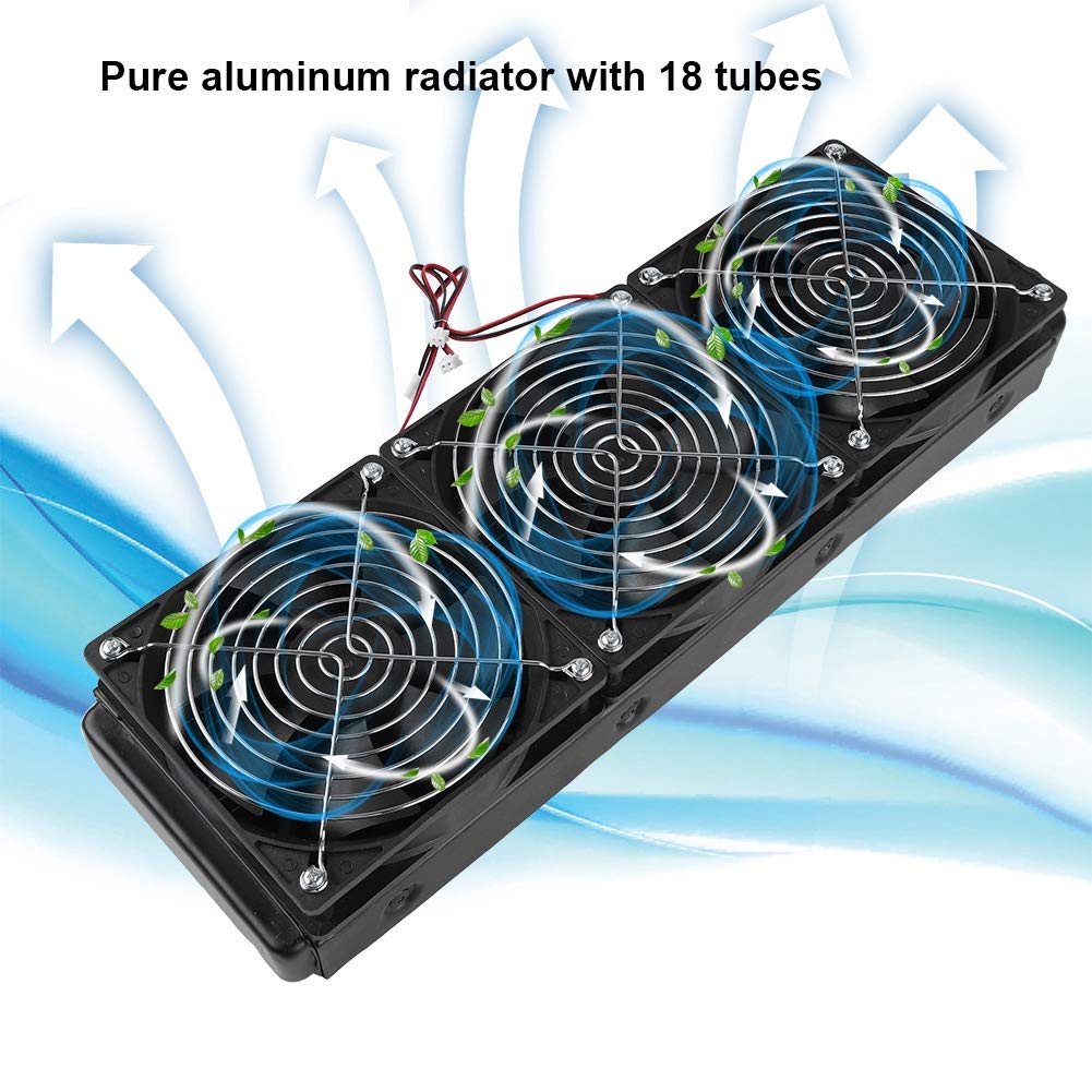 Amazon.co.jp: CPU水冷ラジエーター、ファン18チューブ付きG1 / 4