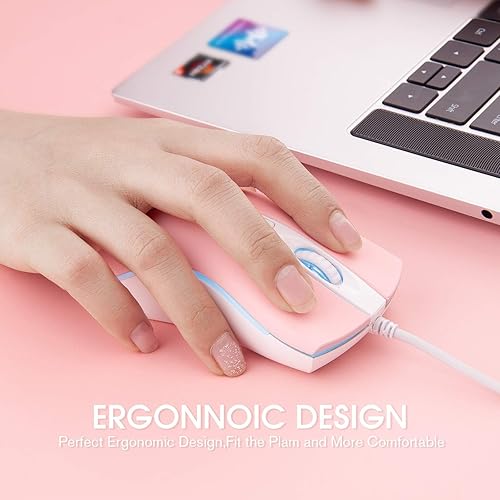 Miniatura 4 de Rii Ratón con cable, mouse de computadora USB, ratones de oficina ópticos RGB para PC, computadora, computadora portátil, escritorio, ventanas,