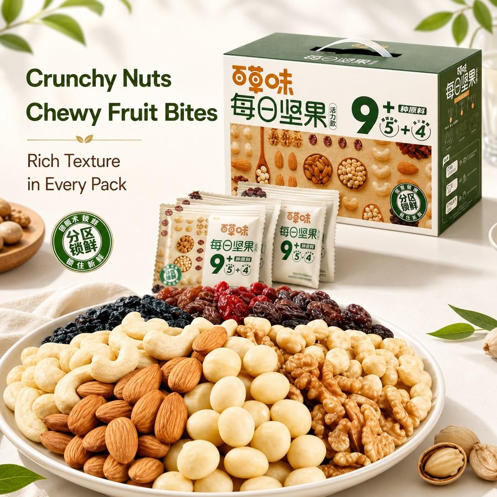 Merienda Diaria Pura De Frutos Secos Y Frutas Secas, 30 Paquetes Individuales (750 G), Divididos For Brindar Frescura, Energía Saludable For Llevar, Sin Azúcar Agregada