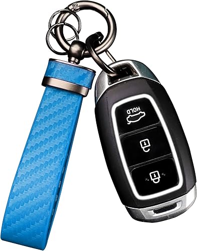 Miniatura 10 de Turcee Llavero de fibra de carbono para automóvil, accesorios para interiores de automóviles, llaveros de cuero para automóvil, accesorios