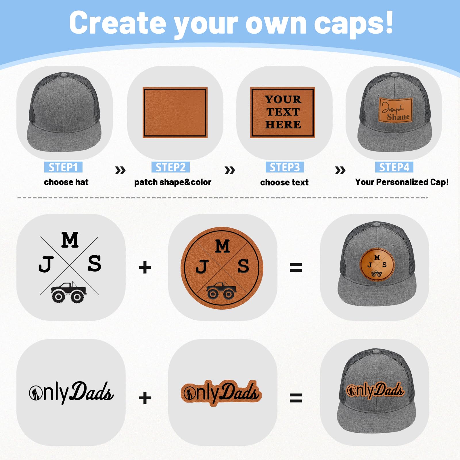 Personalized Toddler Trucker Hat for Boys Girls, Custom Baseball Caps Snapback Sun Hats for Baby Kids Adult Men Women