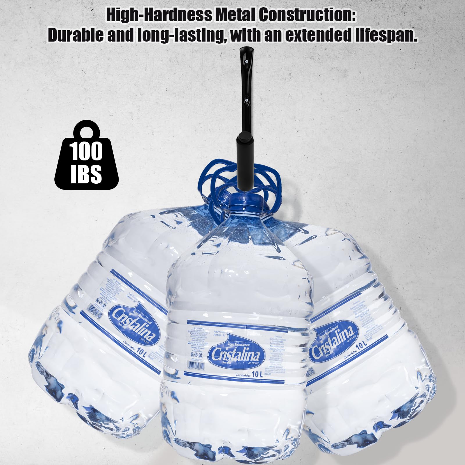 KURUI Robuste Garagenaufbewahrungshaken, 45,4 kg (38,1 cm) Wandhalterung, Kajakständer zum Aufhängen im Innen- und Außenbereich, 8 Stück, große Wandhaken für Leiter, Surfbretter, schwarze