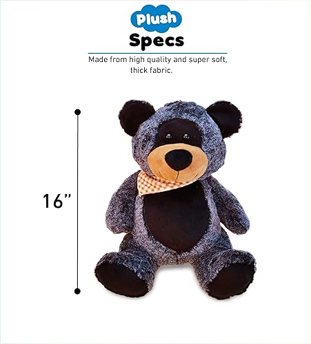 Miniatura 3 de DolliBu - Almohada de peluche de oso negro tamaño  Almohada súper suave de animales para niños, acogedora siesta, almohada de piso para niños y