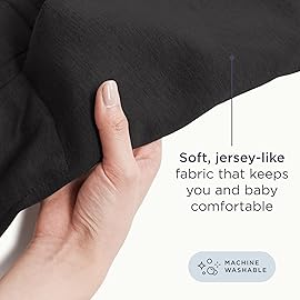 Ergobaby Embrace Baby Carrier Newborn to Toddler - Lightweight Ergonomic Baby Carriers - Cozy Essentials (7-25 Pounds), Ponte Knit, Pure Black