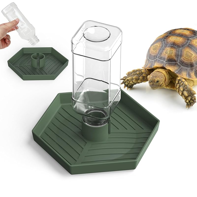 Tigela de água para répteis com dispenser automático NOMOY, cinza/verde (L), 250 mL