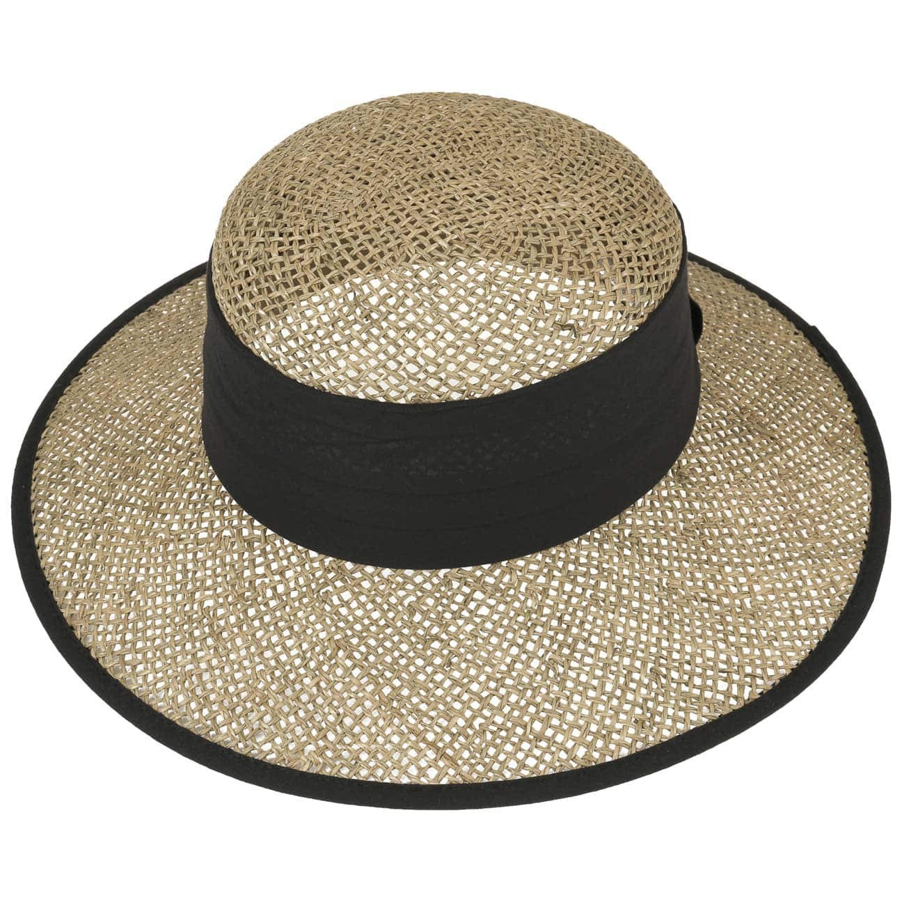 Seeberger Talea Beach Seegras Strohhut Damen - Sommerhut Sonnenhüte mit Ripsband, Einfass Frühling-Sommer Sommer
