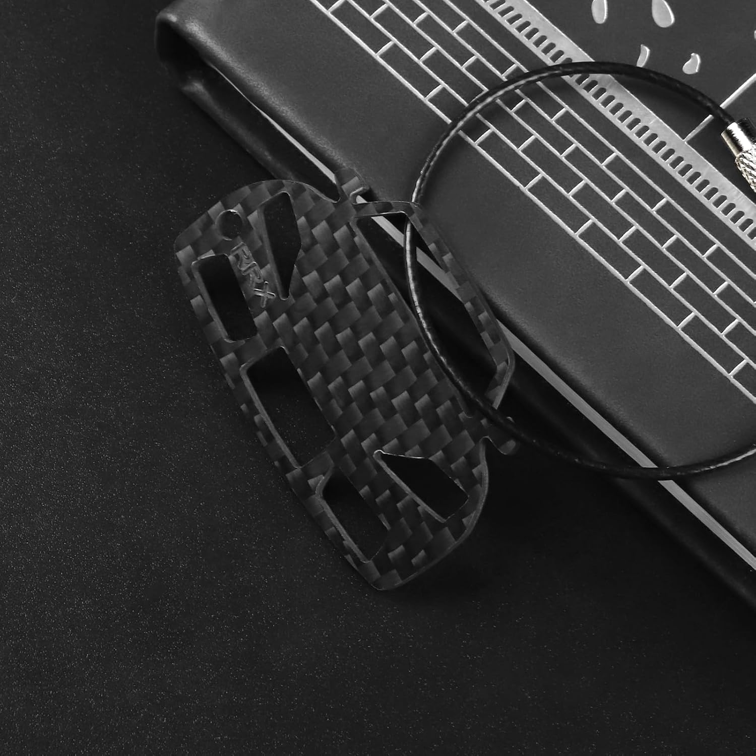 Genuine Carbon Fiber Creative EDC Car Keychain Compatible with Toyota Supra A90 2019-2024 2020 2021 2022 2023 Leather Key Ring CNC Precision Cut Gift for Car Enthusiasts