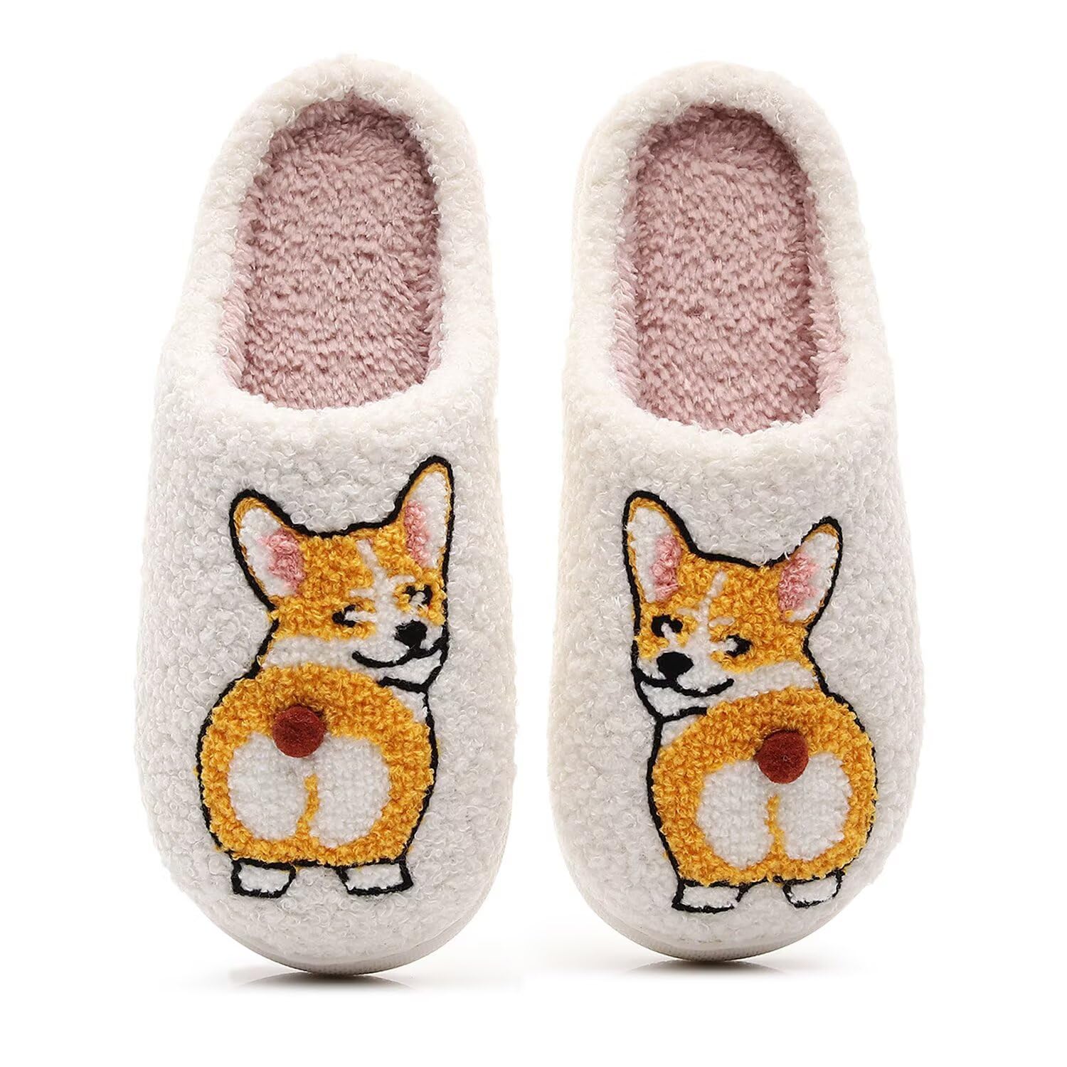 Womens Mens Cute Retro House Slippers Memory Foam Plush Fuzzy Indoor Shoes