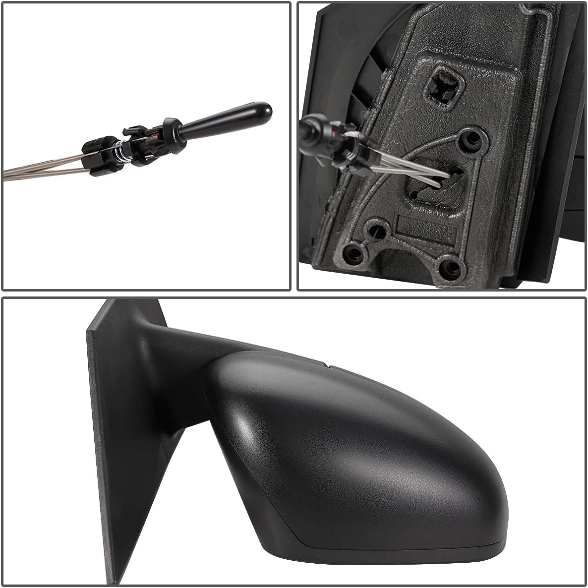 Auto Dynasty SM1321100 Factory Style Passenger Right Side Mirror - Manual Folding | Manual Adjust - Compatible with Smart Fortwo 16-17, Textured Black