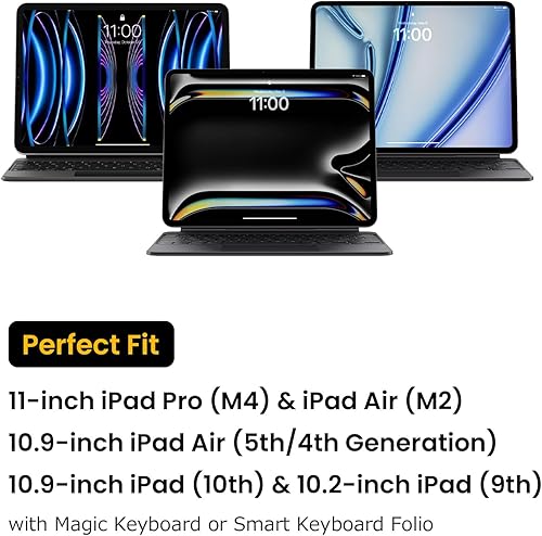 Miniatura 7 de tomtoc Funda portafolio para iPad 10.9 pulgadas y iPad Air de 5 generación 2022, iPad Pro de 11 pulgadas 432nd1st M1&M2, iPad 9 10.2, funda