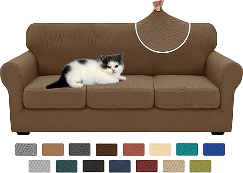 Miniatura 31 de XINEAGE - Fundas para sofá de 3 piezas, para sofá de 2 cojines extragrandes, funda súper elástica para sofá de 2 asientos, funda universal para sofá