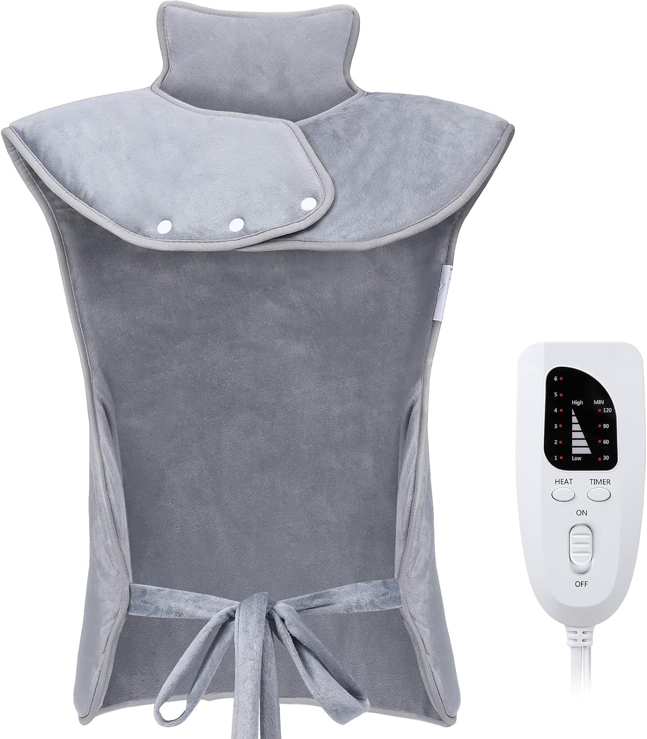 HAUSPROFI Heating Pad for Back Pain Relief, 37''x23 Electric Heat Pads for Neck and Shoulders Migraine Relief, Fast-Heating with 6 Heat Setting, Auto Shut Off, Machine Washable,Gifts for Women Men