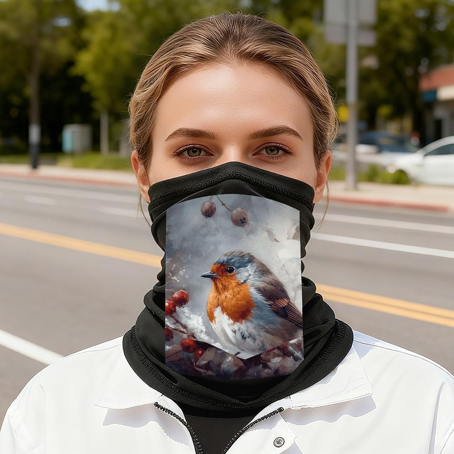 Bird on Branch Neck Gaiter Face Mask UV Protection for Men Women, Breathable Quick Dry Face Cover Bandana Outdoor Sports Balaclava Wind-Proof for Hiking Skiing Motorcycle Cycling