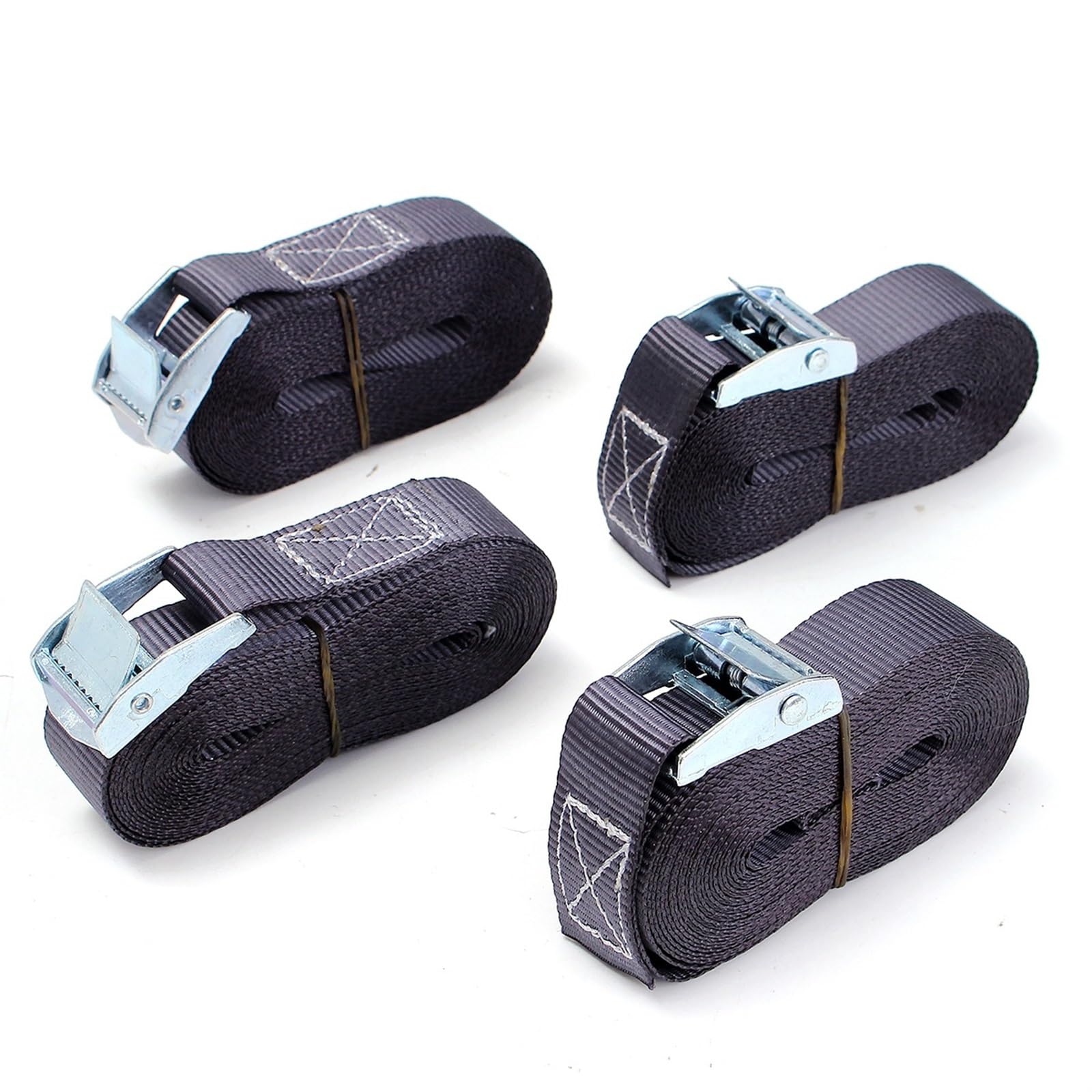 4PCS Auto Corda di Tensione Cinghie A Cricchetto Ancoraggio 5/6Mx25mm Borsa Dei Bagagli Carico Cinghia Fibbia in metallo forte Cintura A(5mX25mm)