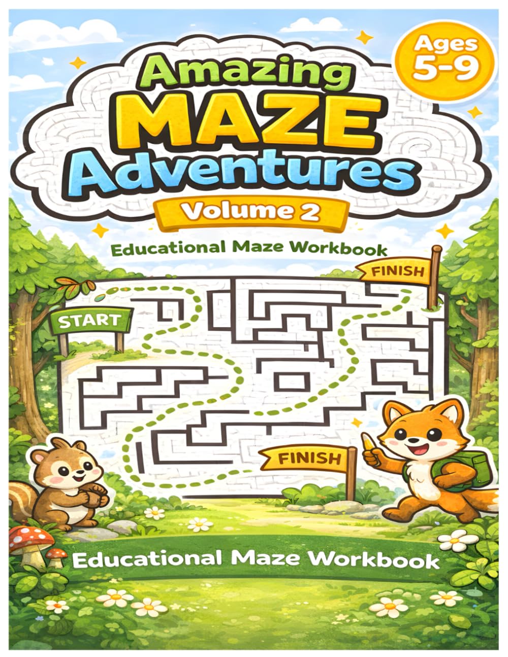 Amazing Maze Adventures – Volume 2: A Medium-Level Educational Maze Workbook for Kids Ages 4–8