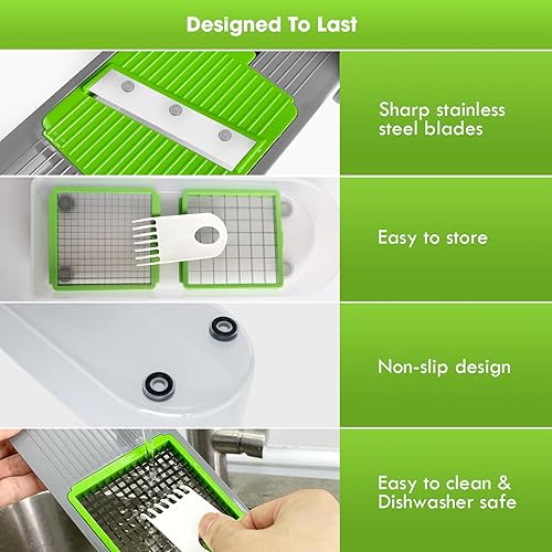 Miniatura 6 de LHS Procesador manual de alimentos, picador grande de verduras, 33.9 fl oz, picadora de ajo, cebolla para verduras, ensaladas, frutas, nueces, sin