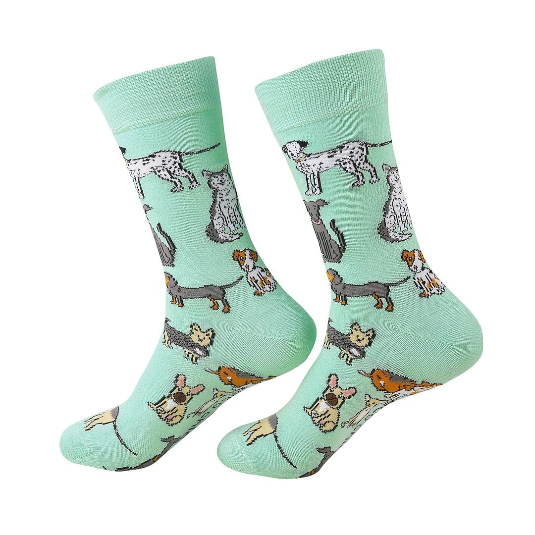 Eco Chic Mens Bamboo Socks Breathable Hot and Cold Weather UK 6-11 Single Pair (Dogs Blue)