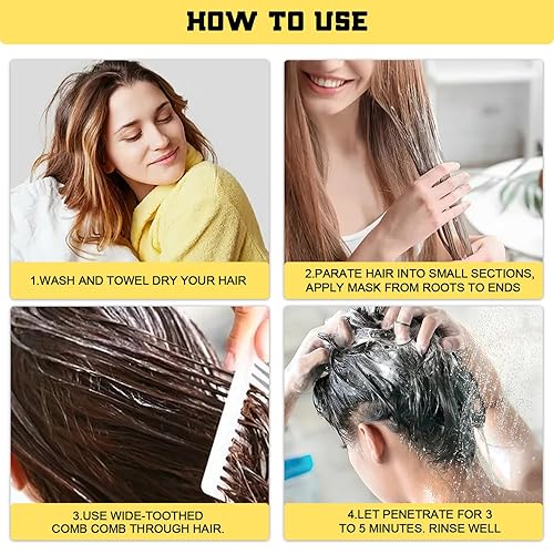 Miniatura 7 de Máscara de reparación de queratina pura, 1.76 oz (50 g), máscara de queratina instantánea con aceite de argán y coco, máscara de tratamiento mágico