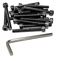 Vista 215 de iexcell Juego de 50 tornillos M4 x 20/25/30/35/40 de acero de aleación de grado 12.9, acabado de óxido negro