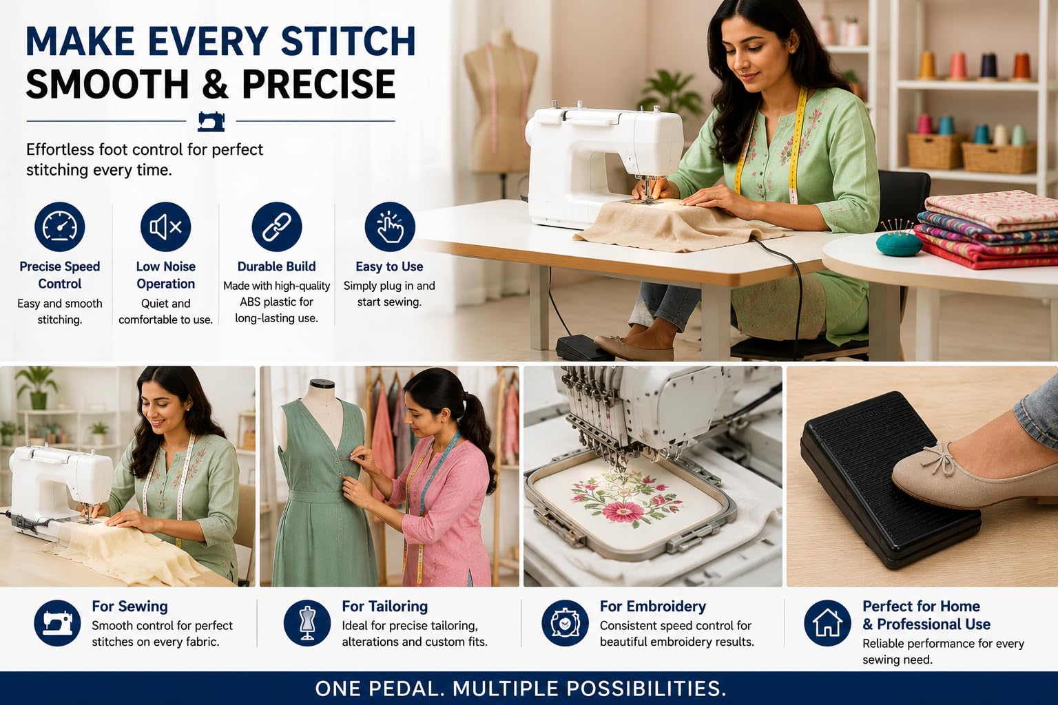 ZENITH Foot Controller Pedal for Usha Janome Automatic Sewing Machines — Amazon image 7