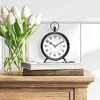 Vintage Silent Black Table Clock