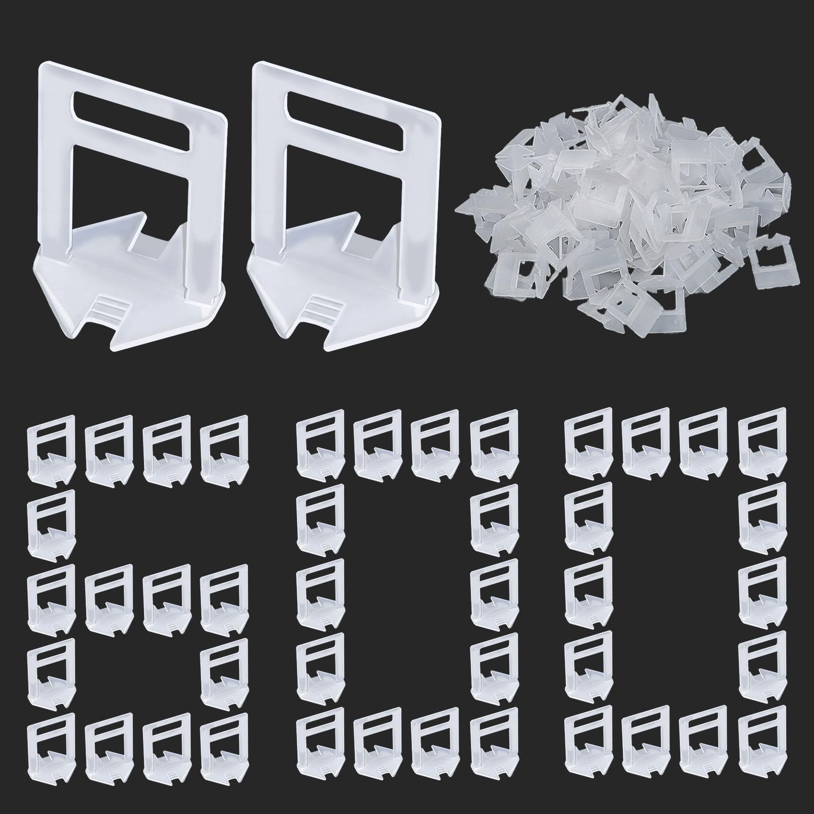 SuQurtom 600pcs 2mm Tile Leveling System Clips, Tiles Leveler Spacers