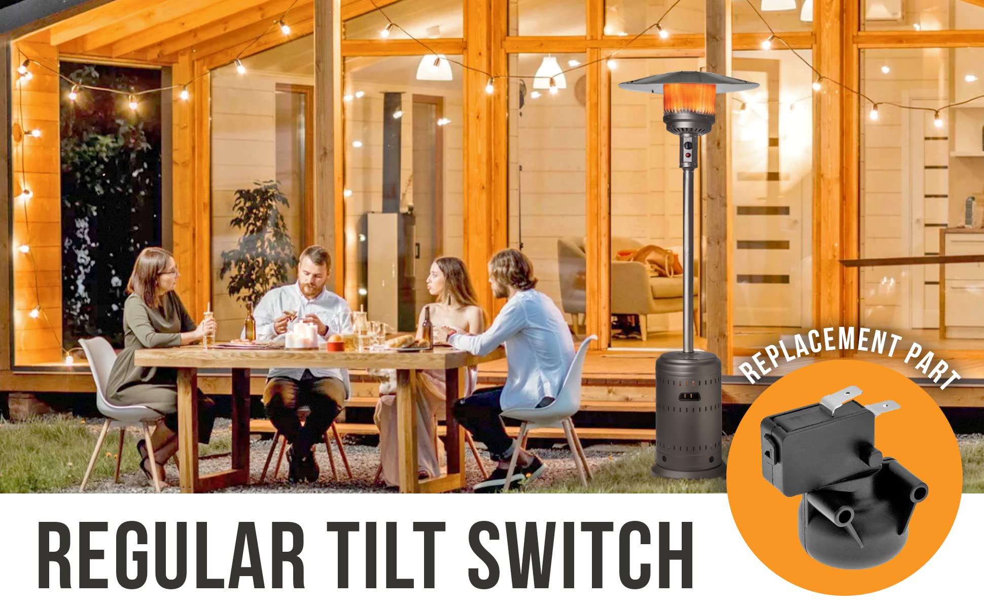 Fire Sense Regular Tilt Switch Patio Heater Replacement Part Accessories for Tip Over Protection, Impact Protection & Flame Out Protection with Automatic Shut Off Feature