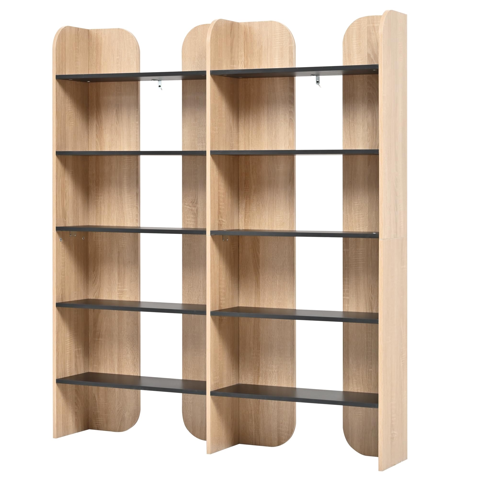 Libreria alta 160 cm, scaffale a 5 livelli, scaffale aperto (colore legno)