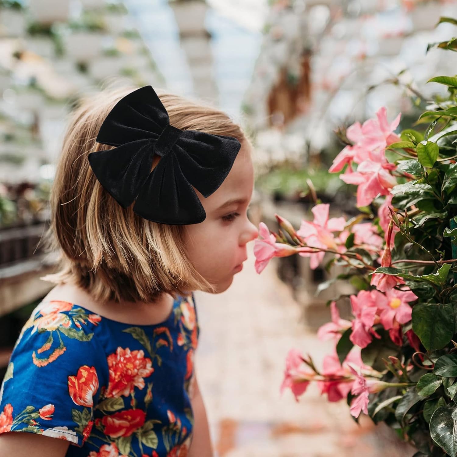 Velvet Hair Bows Girls 6" 2PCS Big Black Fall bow Alligator Clips for Toddler Hair Clips Toddlers Teens Kids Accessories - Image 3