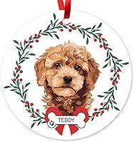 Vista 25 de Adorno personalizado de Border Collie para árbol de Navidad, regalos personalizados con nombre de mascota para amantes de los perros, decoración