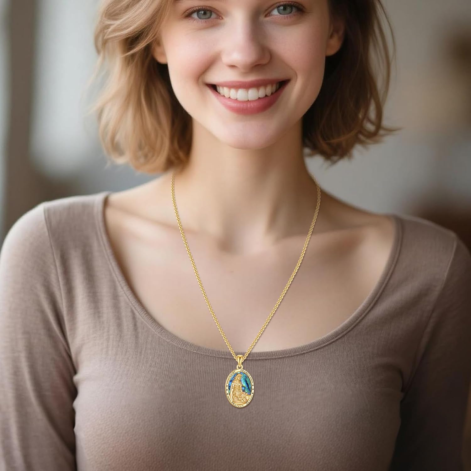 925 Sterling Silver Religious Medal St Michael St Raphael Memento Mori Santa Muerte Pendant Necklace Jewelry Gifts for Men Women - Image 5