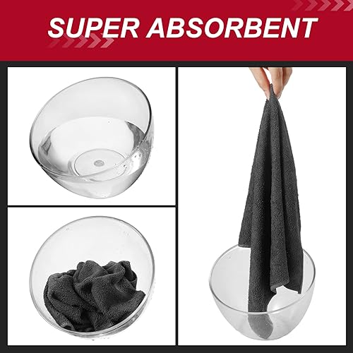 Miniatura 3 de Oudain 200 Piezas Paños de Limpieza de Microfibra de 16x16 Pulgadas, Toallas de Microfibra para Automóvil Ultra Absorbentes, Trapos de Limpieza