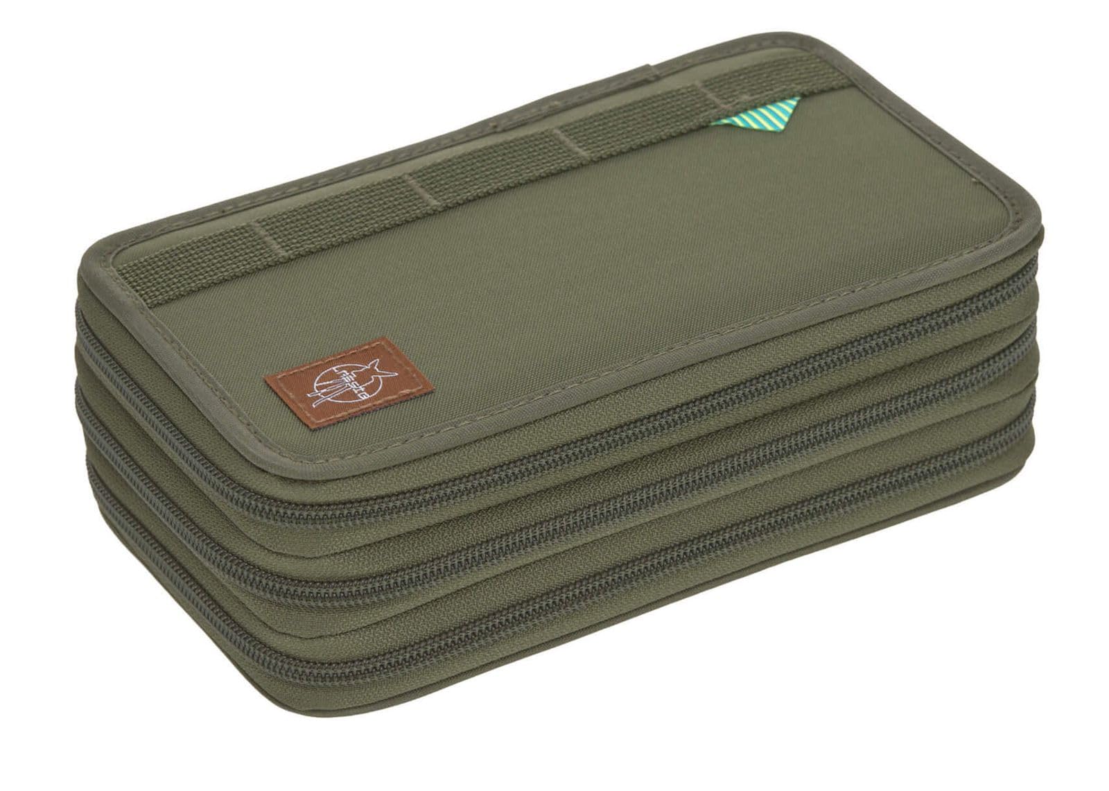 LÄSSIG Federmäppchen befüllt 20-teilig/School Triple Pencil Case Unique Olive