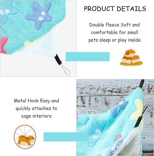 Miniatura 8 de Boao Hamaca colgante para conejillo de indias, conejillo de indias, hámster, hurón, accesorios para animales pequeños, chinchilla, loro azúcar,