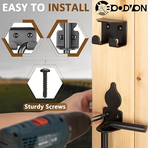 Miniatura 4 de Perno de caña de 24 pulgadas, barra de caída de puerta resistente, pestillo de tierra de puerta para cercas de madera, puertas de metal tope para