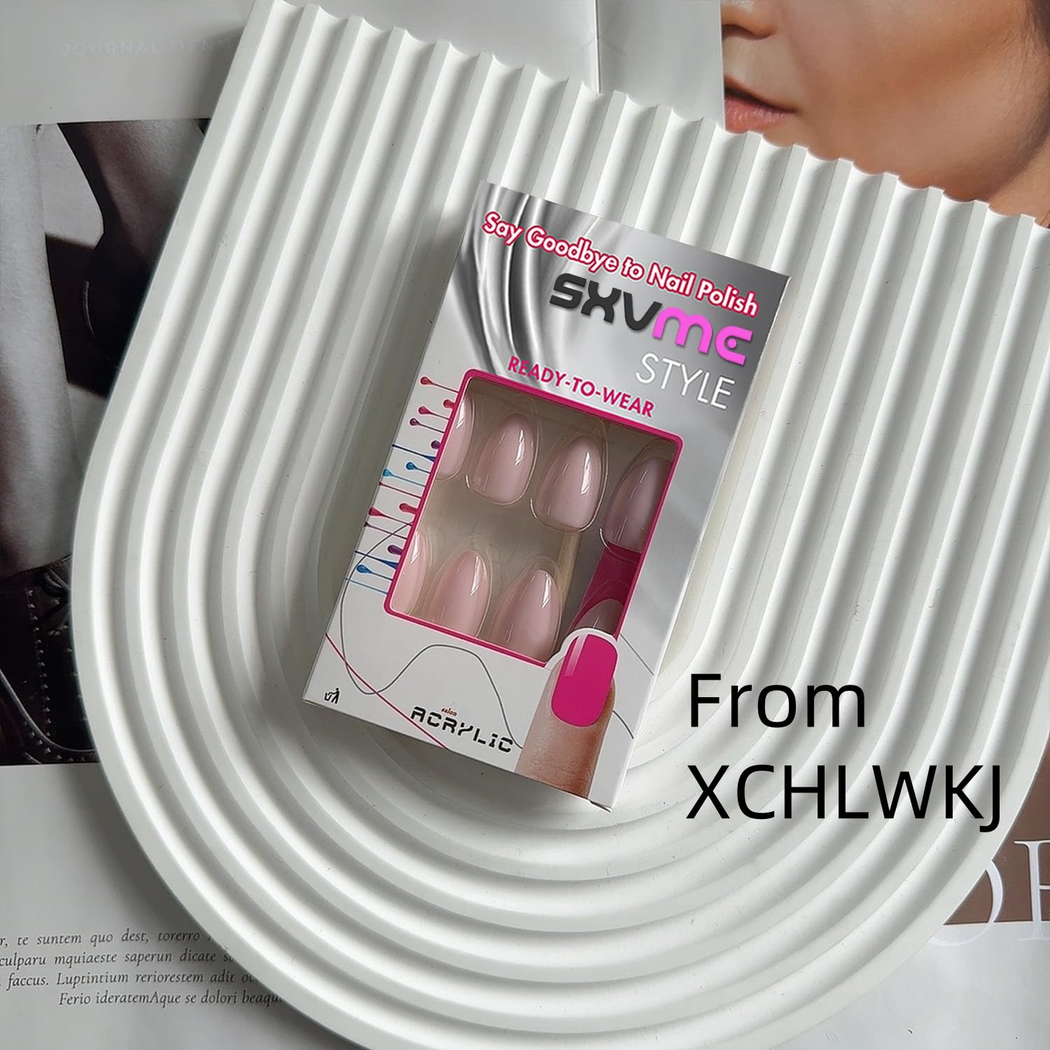 Dusty Pink Press on Nails Short Almond Shaped, SXVME 30 Pcs Thick Short False Nails Press ons - Image 2
