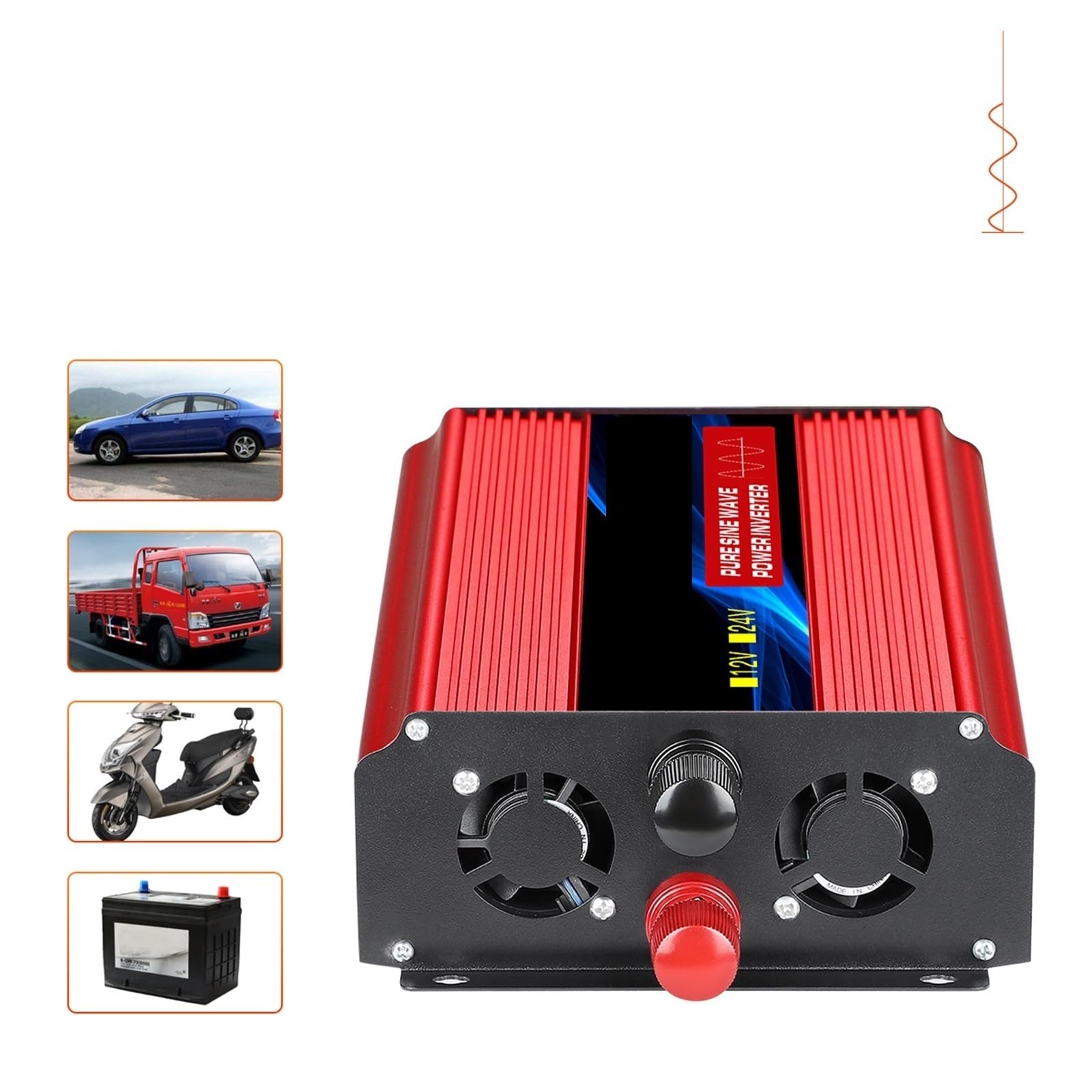 Falownik sinusoidalny DC12V/24V 1600W 2500W 3500W Wysoka moc samochodowa AC Napięcie 50/60HZ Konwerter Transformator solarny Kemping na świeżym powietrzu