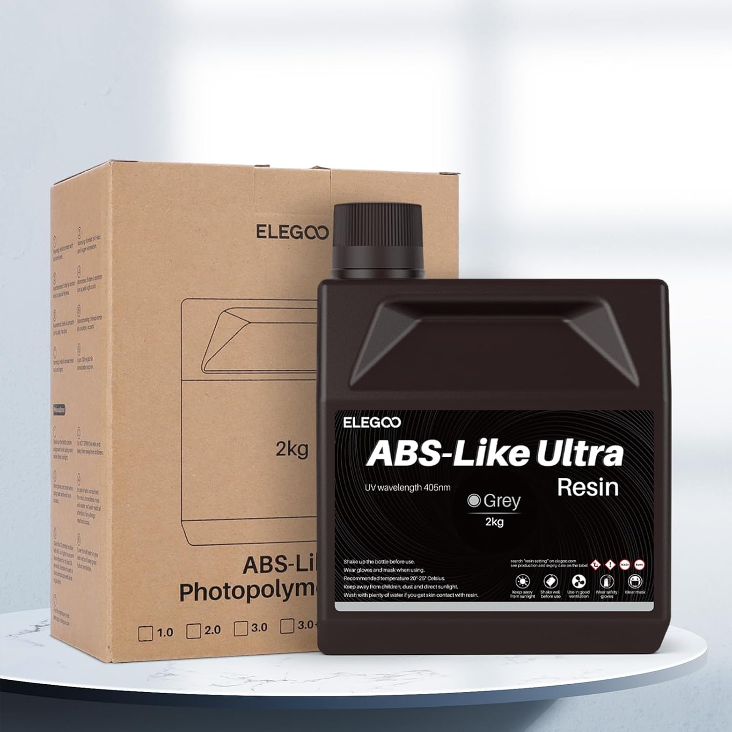 ELEGOO ABS-Like Resin Ultra, Fast UV Curing Photopolymer 3D Printer Resin, High Flexibility, High Hardness, High Precision for Saturn Mars MSLA SLA DLP 3D Printers, 2000G Neon-Peach